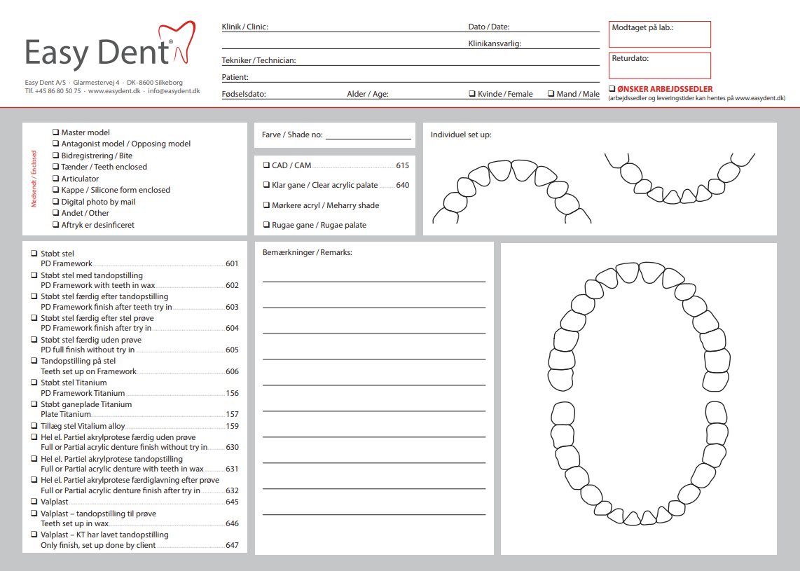 arbejdseddel skærmbillede